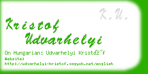 kristof udvarhelyi business card